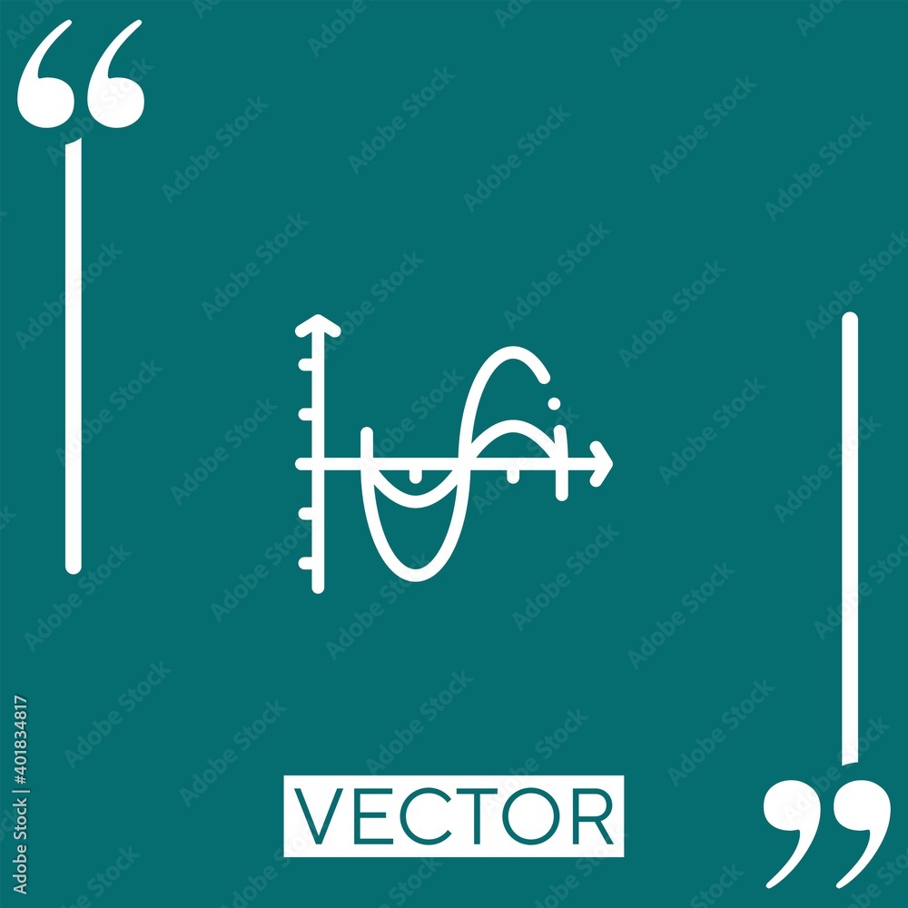 Poster wave chart vector icon linear icon. editable stroked line