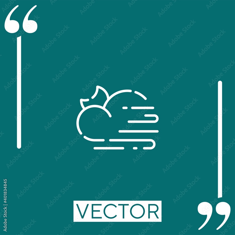 Poster wind vector icon linear icon. editable stroked line