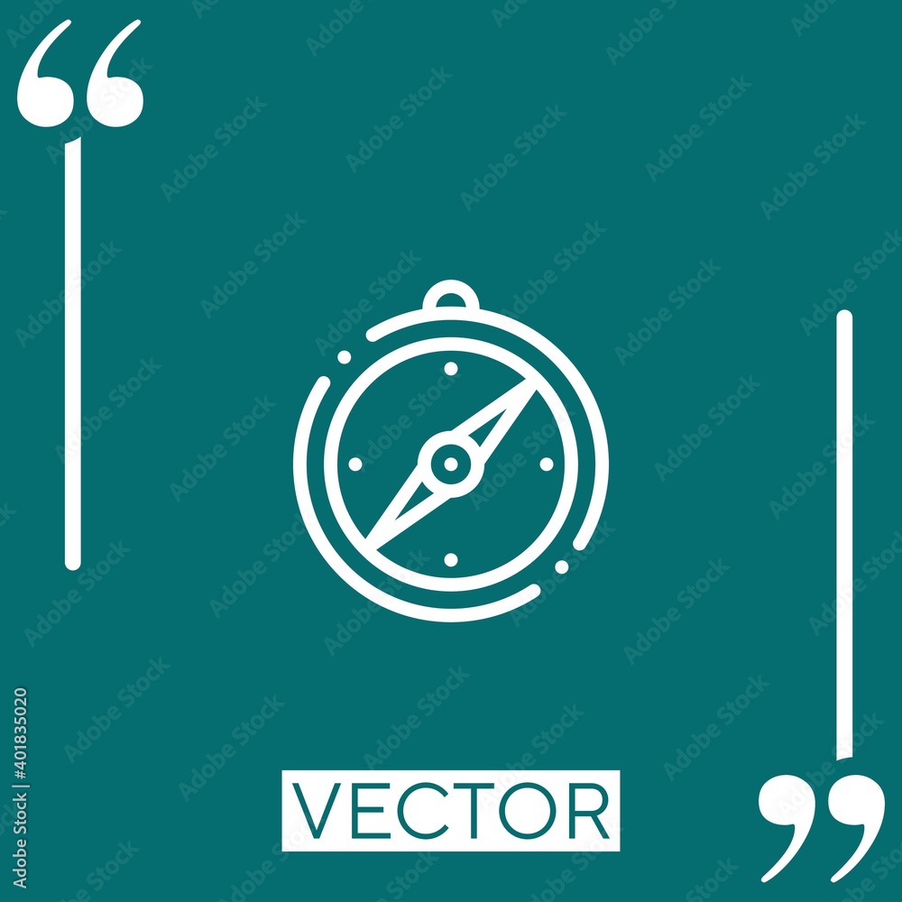 Poster compass vector icon linear icon. editable stroked line