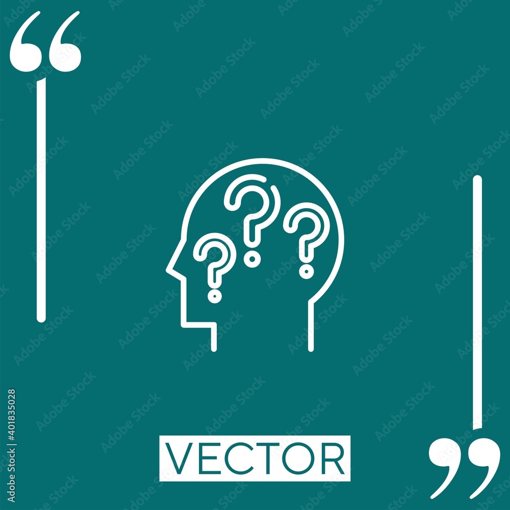 Poster confusion vector icon linear icon. editable stroked line