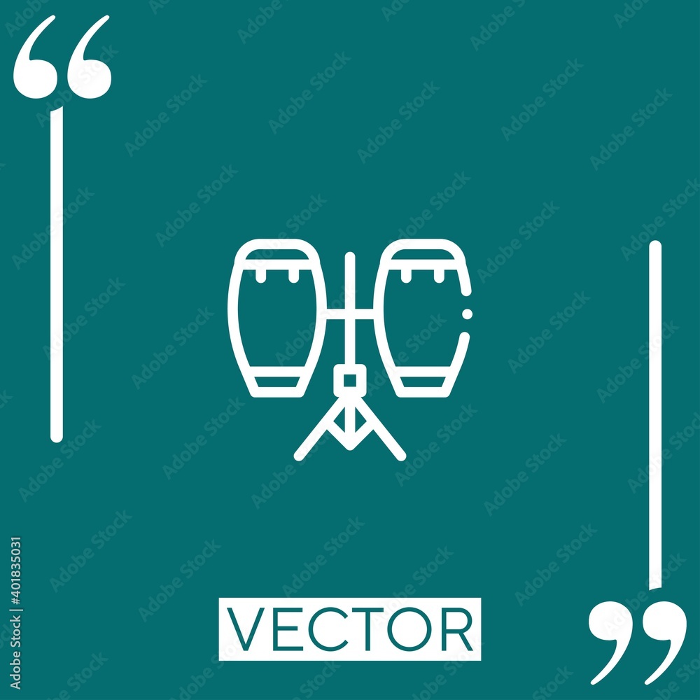 Poster conga vector icon linear icon. editable stroked line