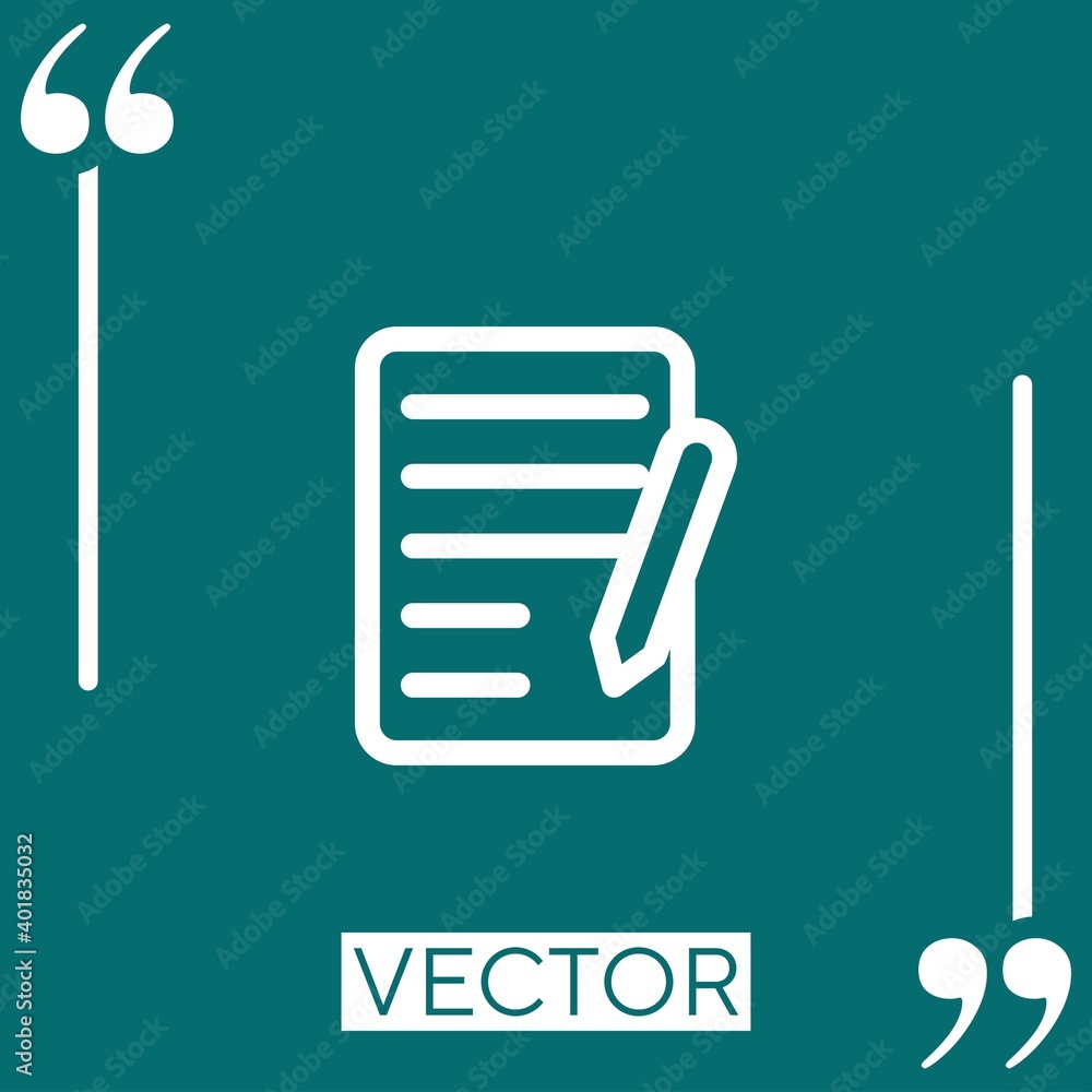 Poster contract vector icon linear icon. editable stroked line