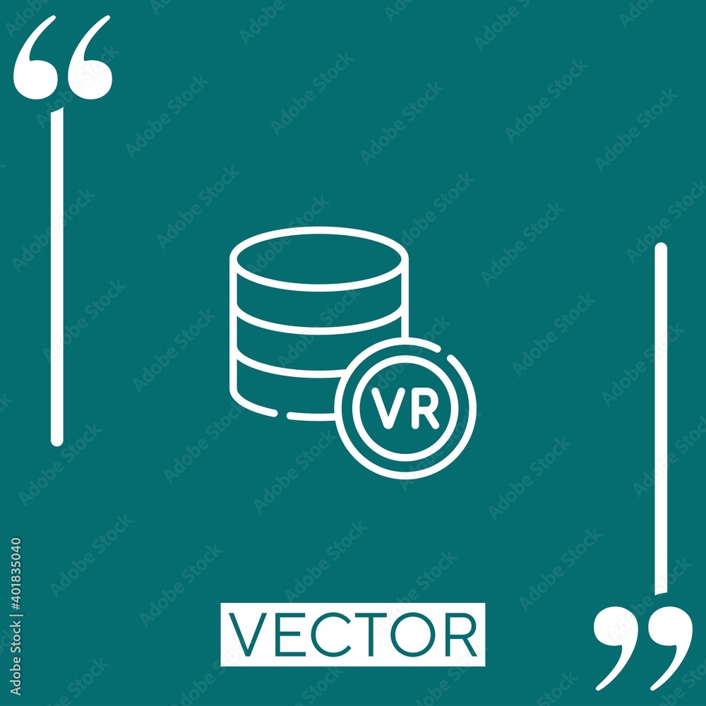 Poster database vector icon linear icon. editable stroke line