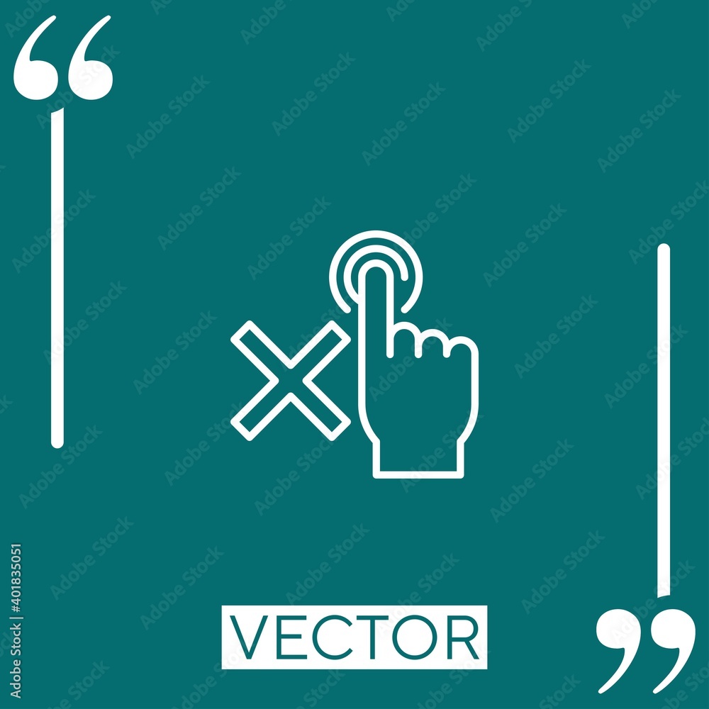 Poster do not touch vector icon linear icon. editable stroked line