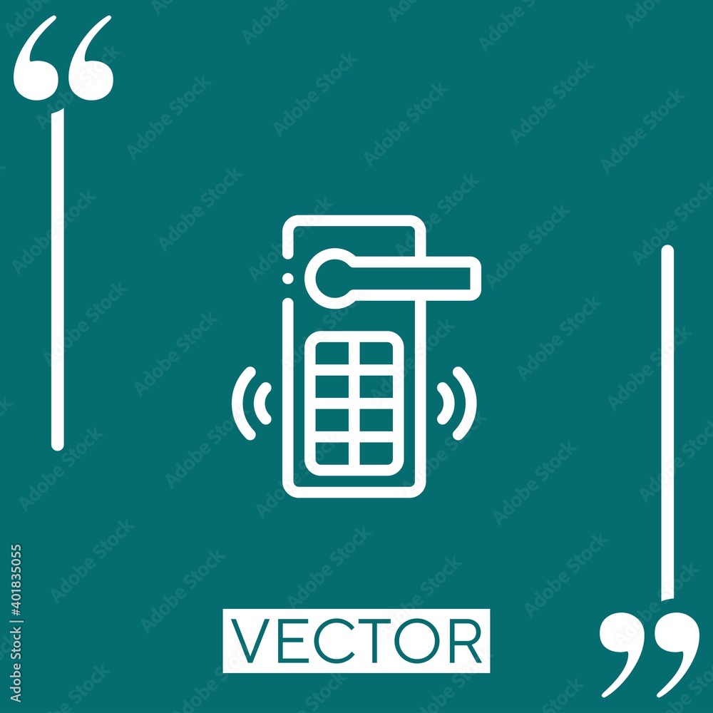 Poster door handle vector icon linear icon. editable stroked line
