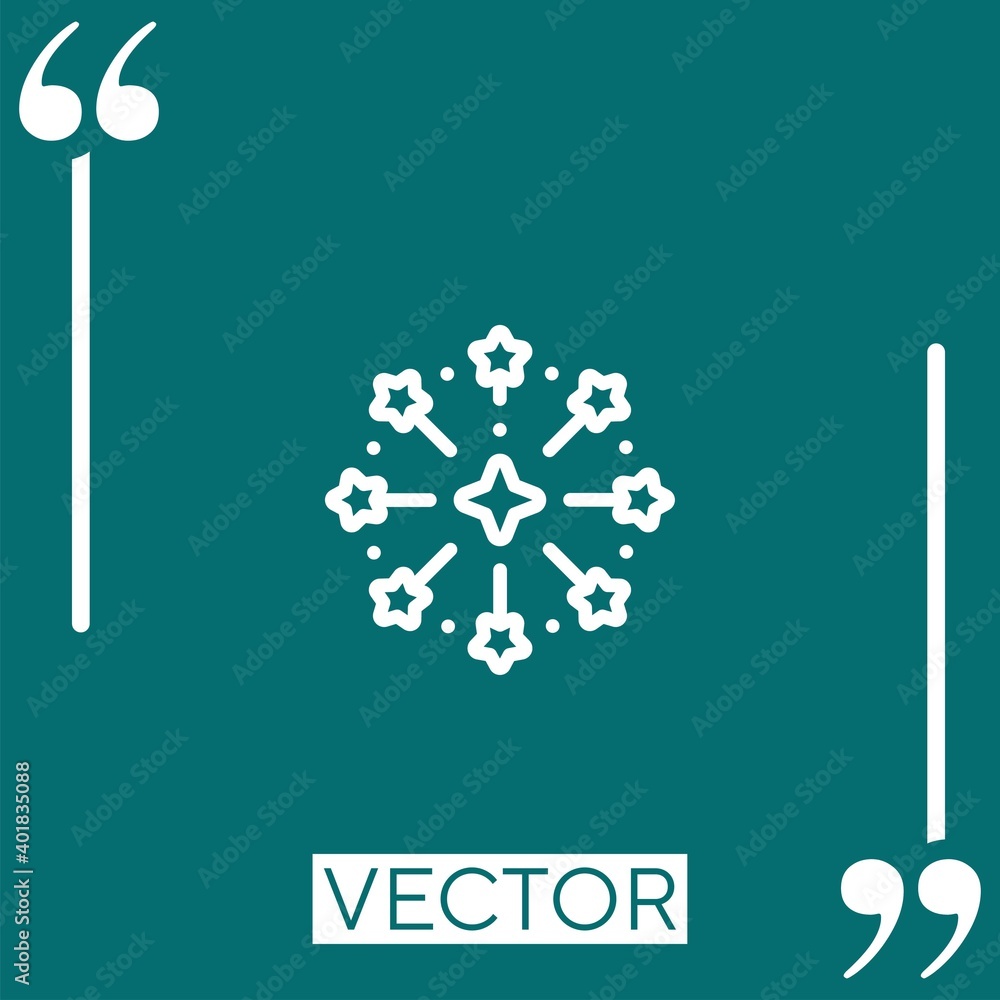 Poster fireworks vector icon linear icon. editable stroked line