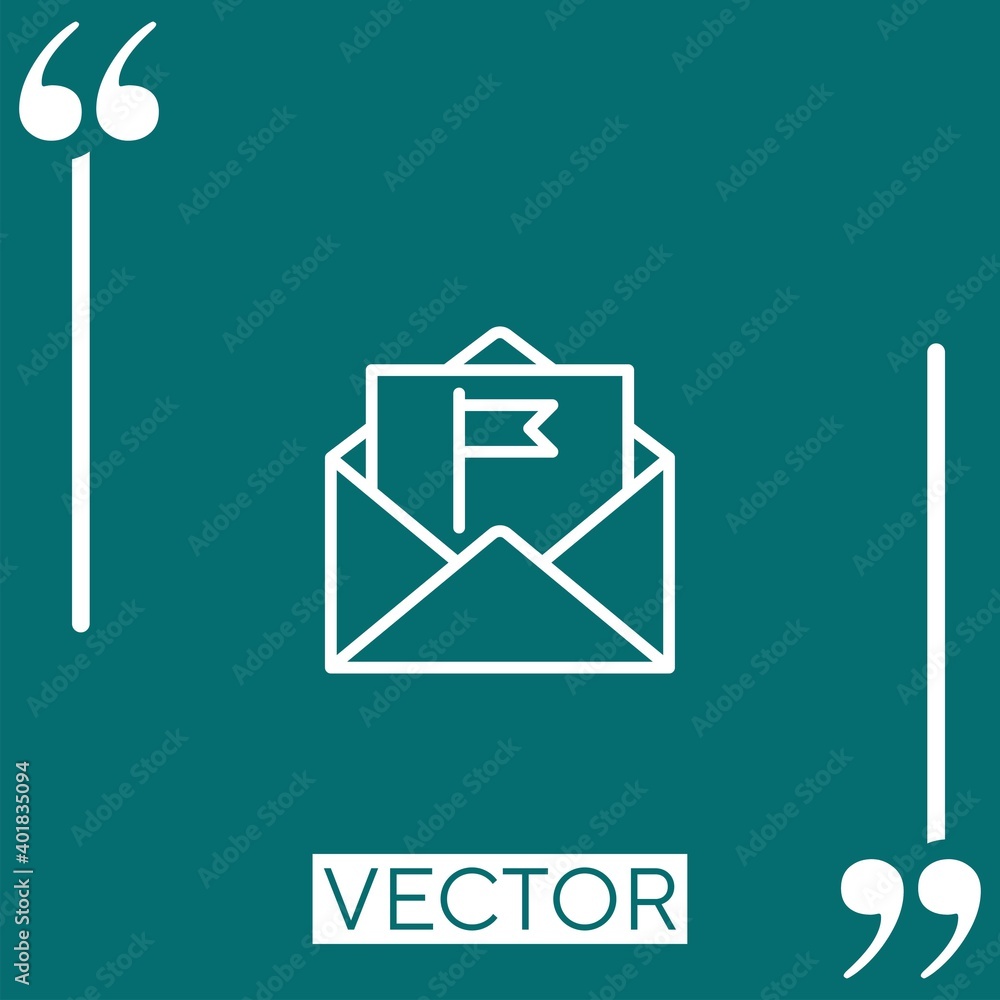 Poster flag vector icon linear icon. editable stroke line