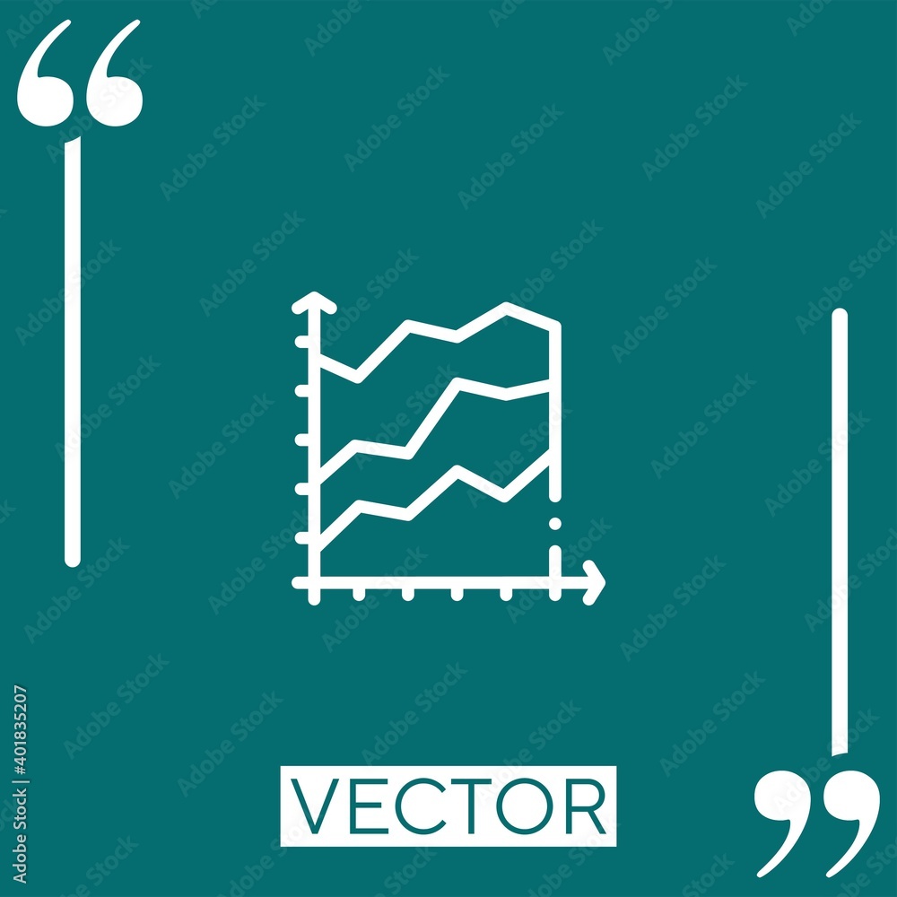 Poster line chart vector icon linear icon. editable stroked line