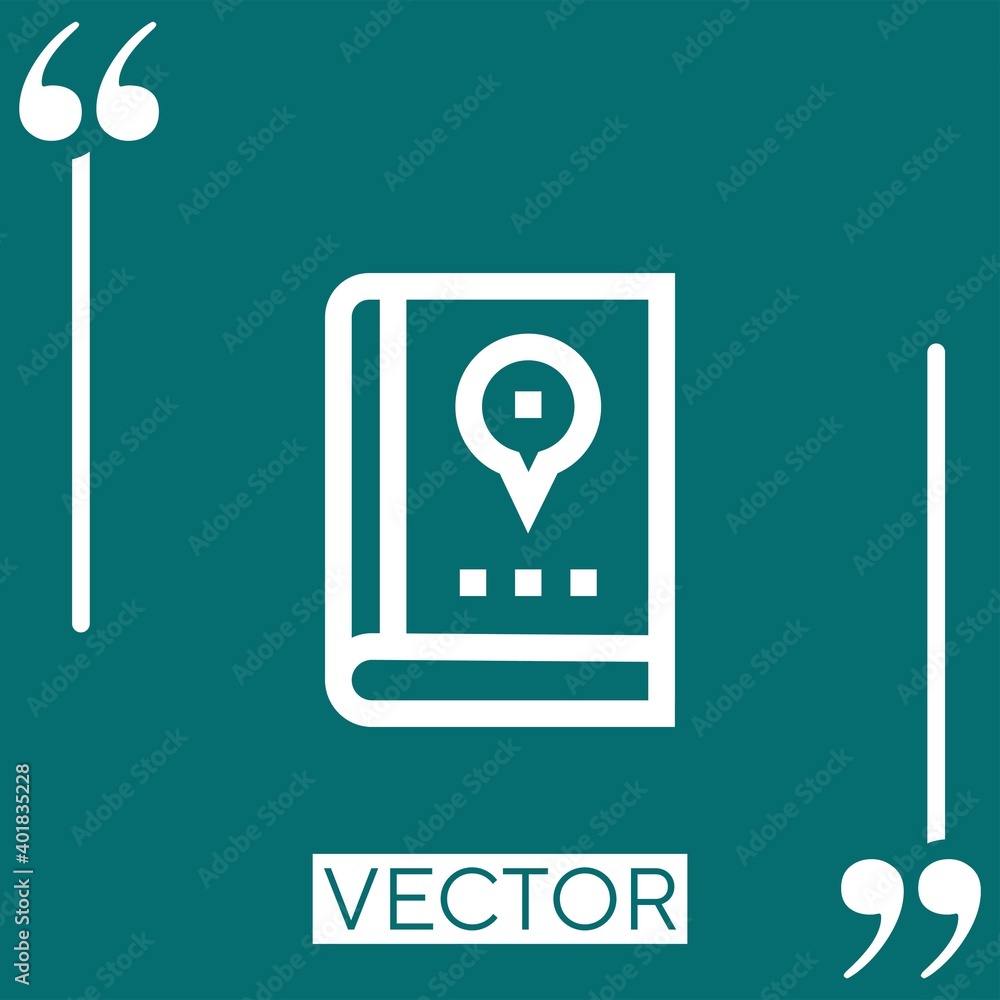 Poster map vector icon linear icon. editable stroked line