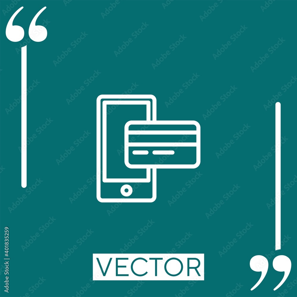Poster mobile vector icon linear icon. editable stroked line