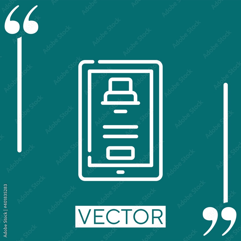 Poster online booking vector icon linear icon. editable stroked line