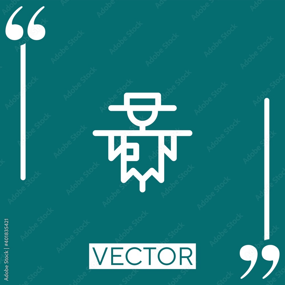 Poster scarecrow vector icon linear icon. editable stroked line