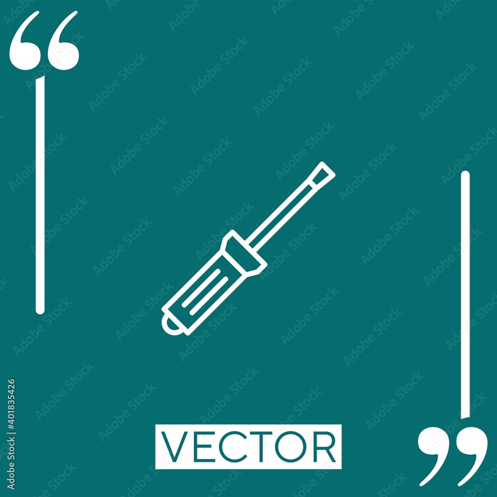 Poster screwdriver vector icon linear icon. editable stroked line