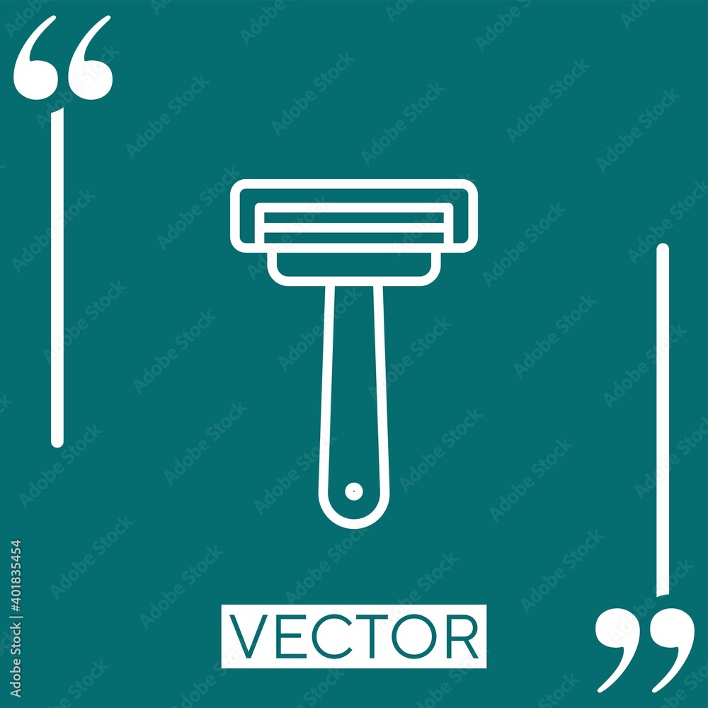 Poster shaving razor vector icon linear icon. editable stroked line