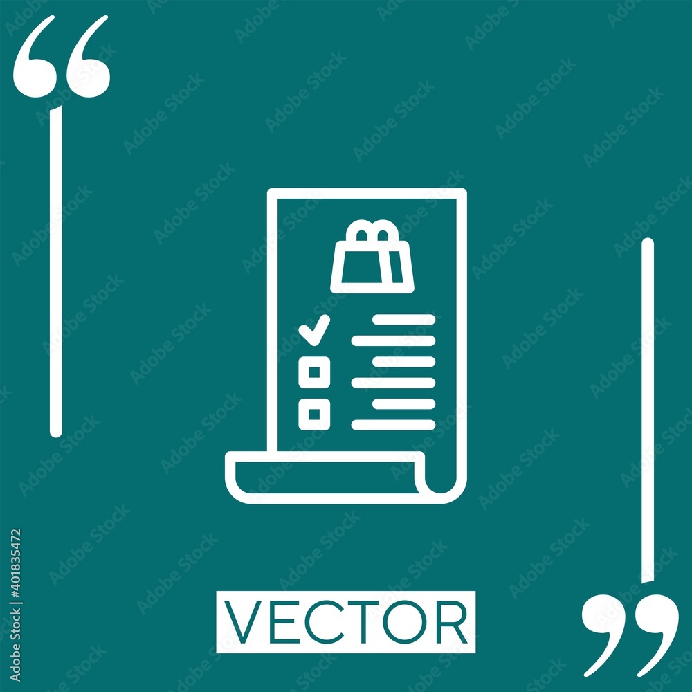 Poster shopping list vector icon linear icon. editable stroked line