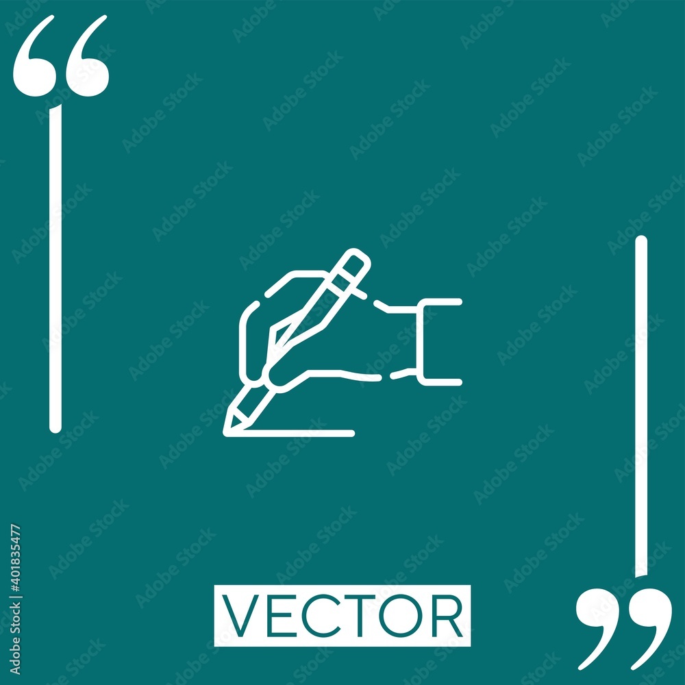 Poster signature vector icon linear icon. editable stroked line