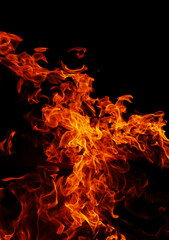 fire on black background