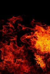 fire in the fireplace