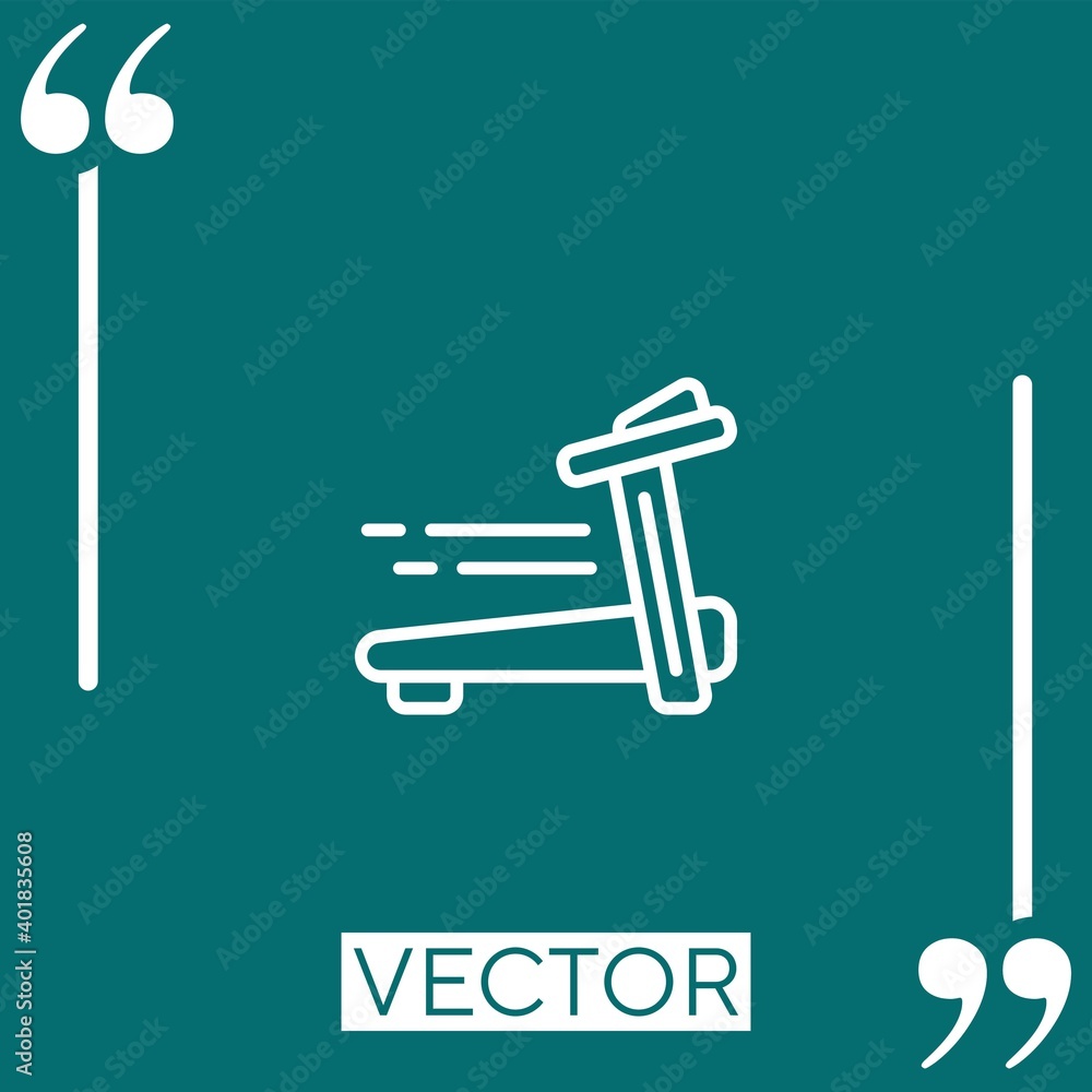 Poster treadmill vector icon linear icon. editable stroke line