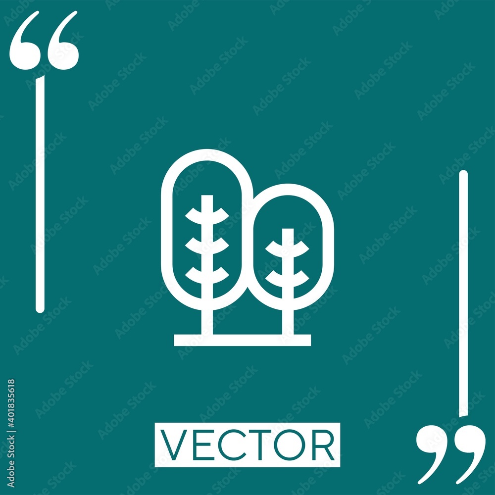 Poster trees vector icon linear icon. editable stroked line