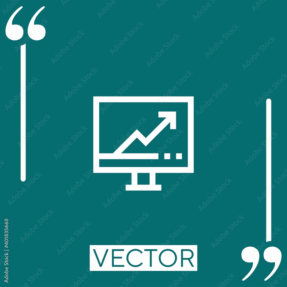 Poster website vector icon linear icon. editable stroked line