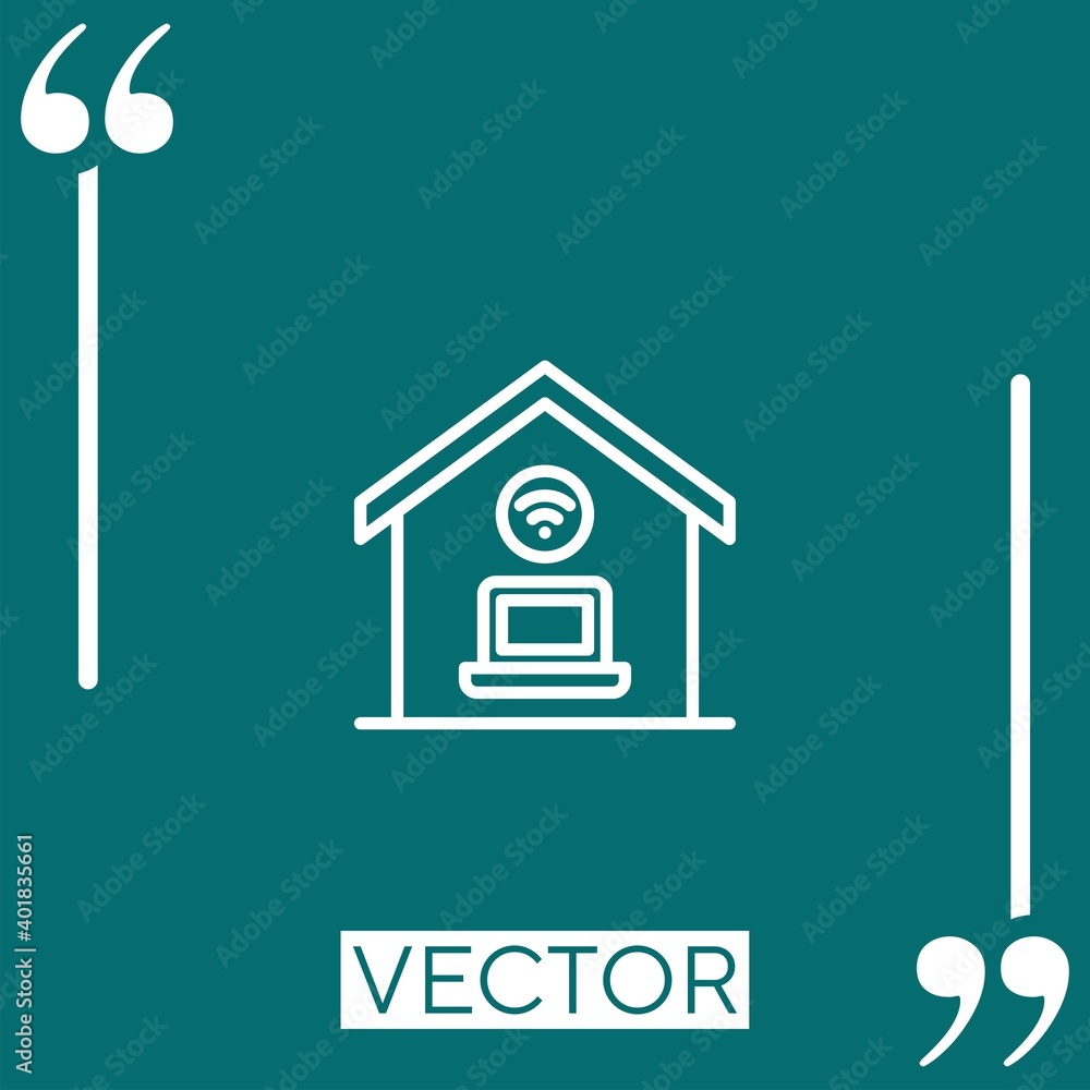 Poster wifi vector icon linear icon. editable stroked line