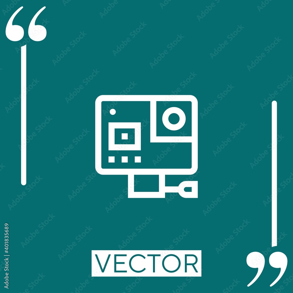 Poster action camera vector icon Linear icon. Editable stroked line
