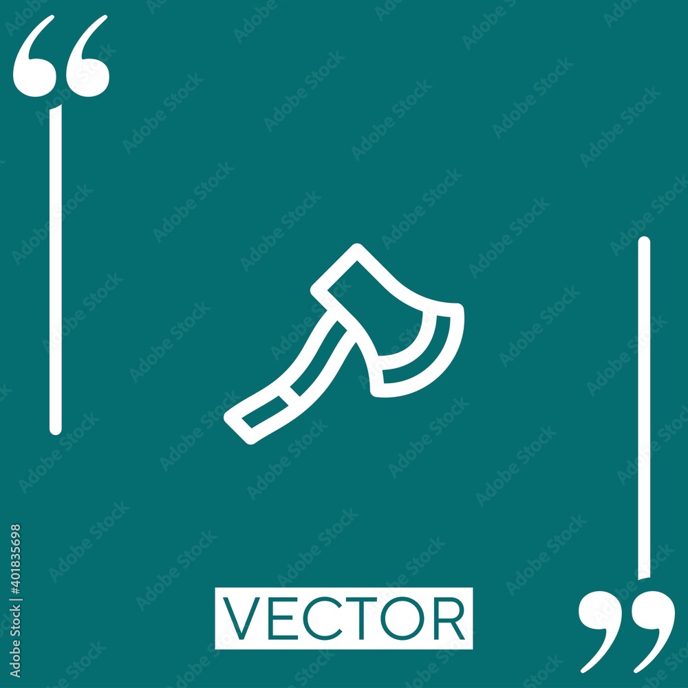 Poster axe vector icon linear icon. editable stroked line
