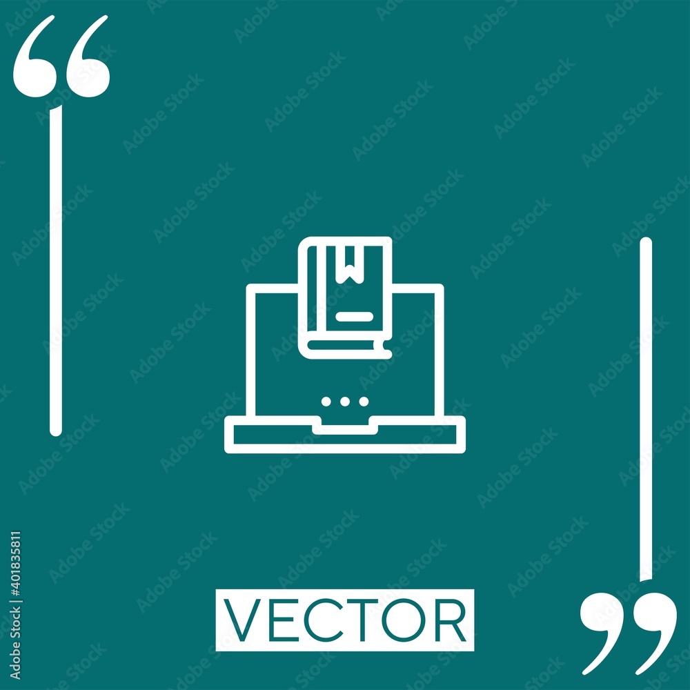 Poster elearning vector icon linear icon. editable stroked line
