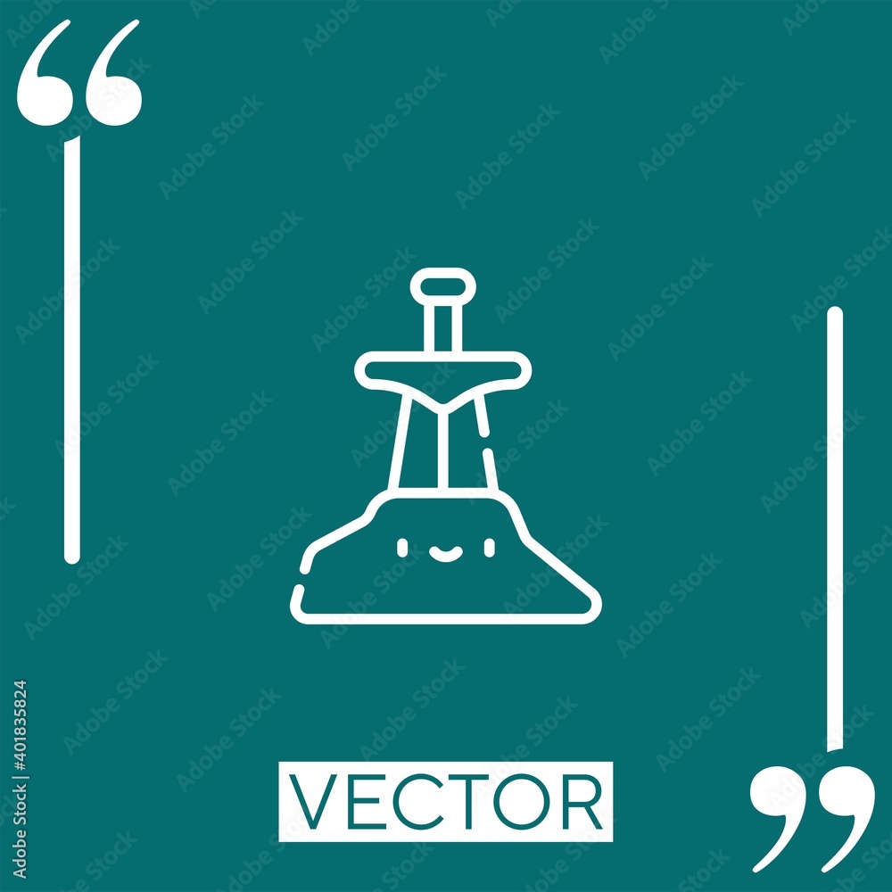 Poster excalibur vector icon linear icon. editable stroked line
