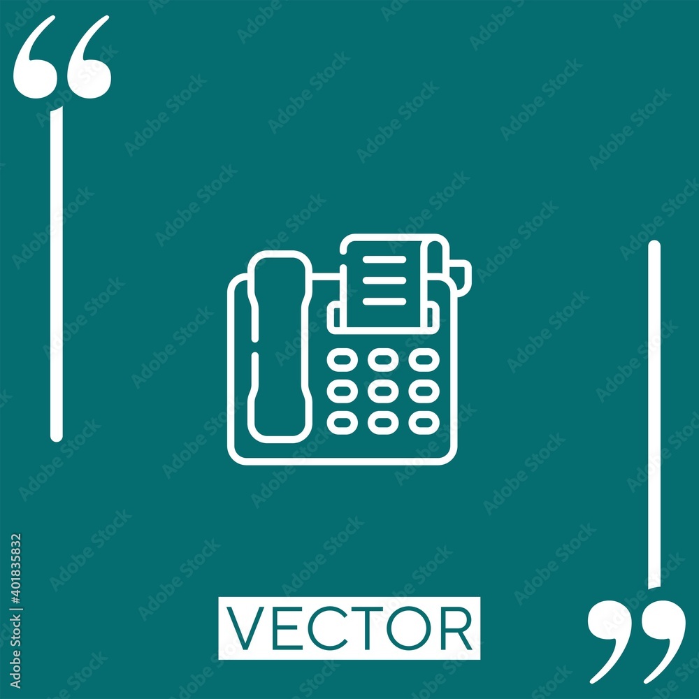Poster fax vector icon linear icon. editable stroked line