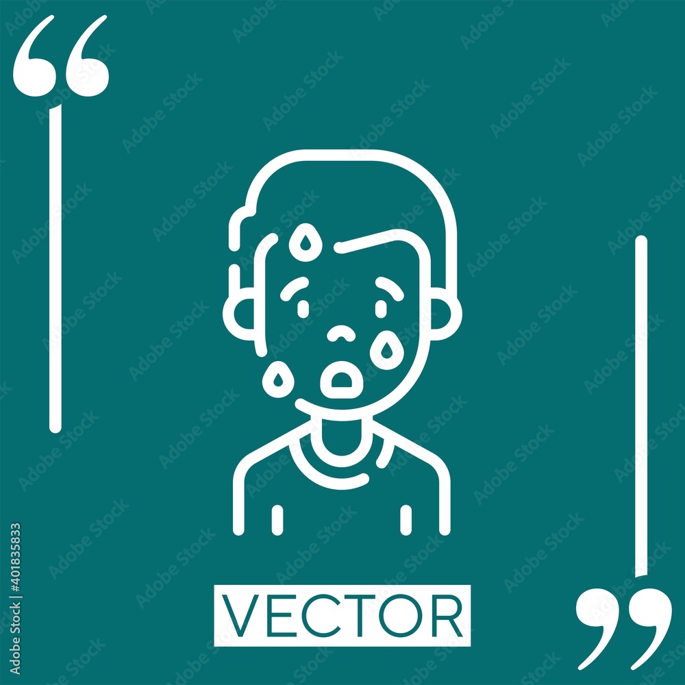 Poster fever vector icon linear icon. editable stroke line