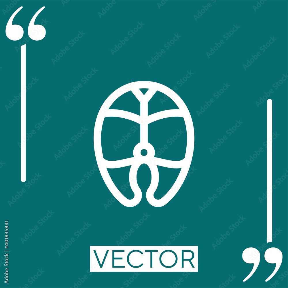 Poster fish vector icon linear icon. editable stroked line