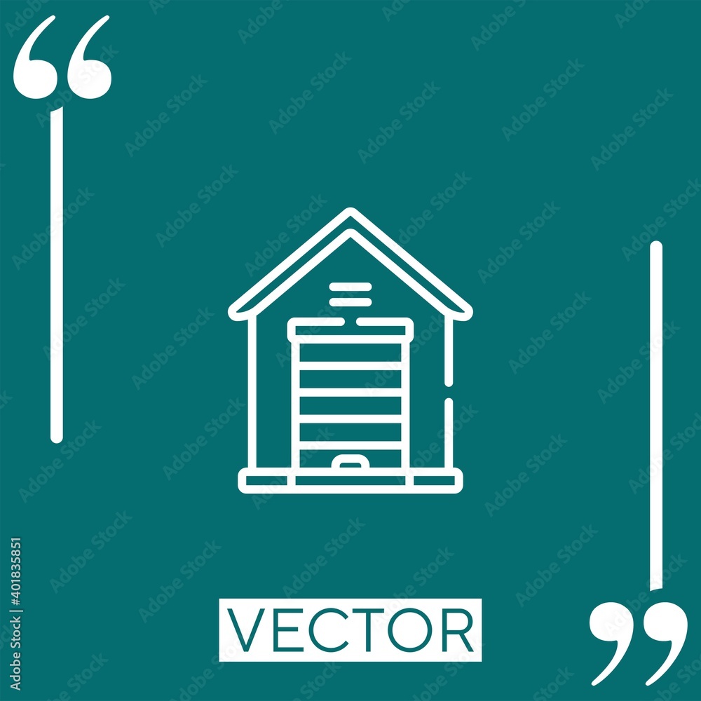 Poster garage vector icon linear icon. editable stroke line