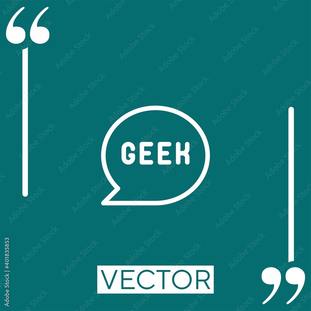 Poster geek vector icon linear icon. editable stroked line