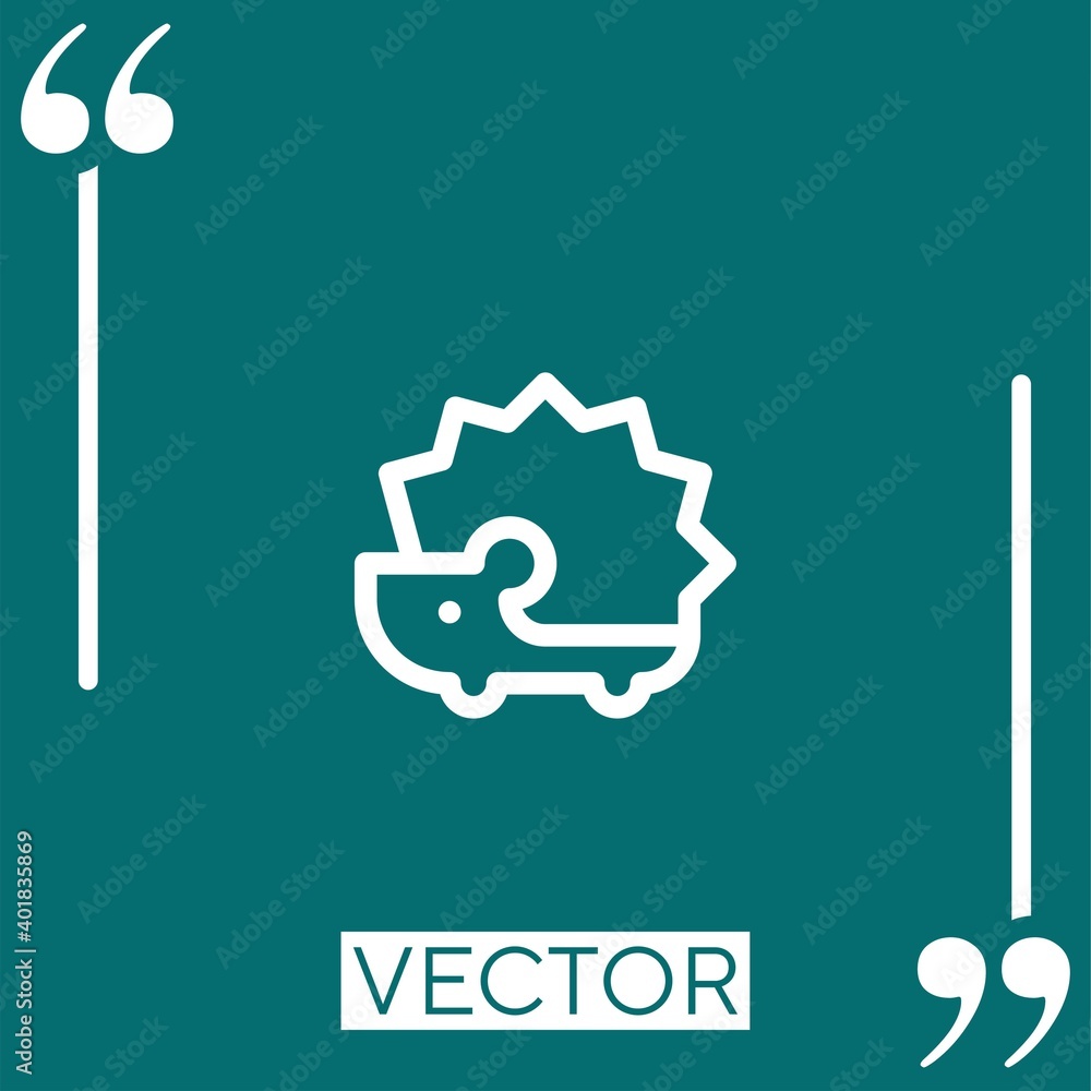 Poster hedgehog vector icon linear icon. editable stroked line