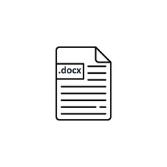 Docx file icon. Icon design for extension files, folders and documents. Vector