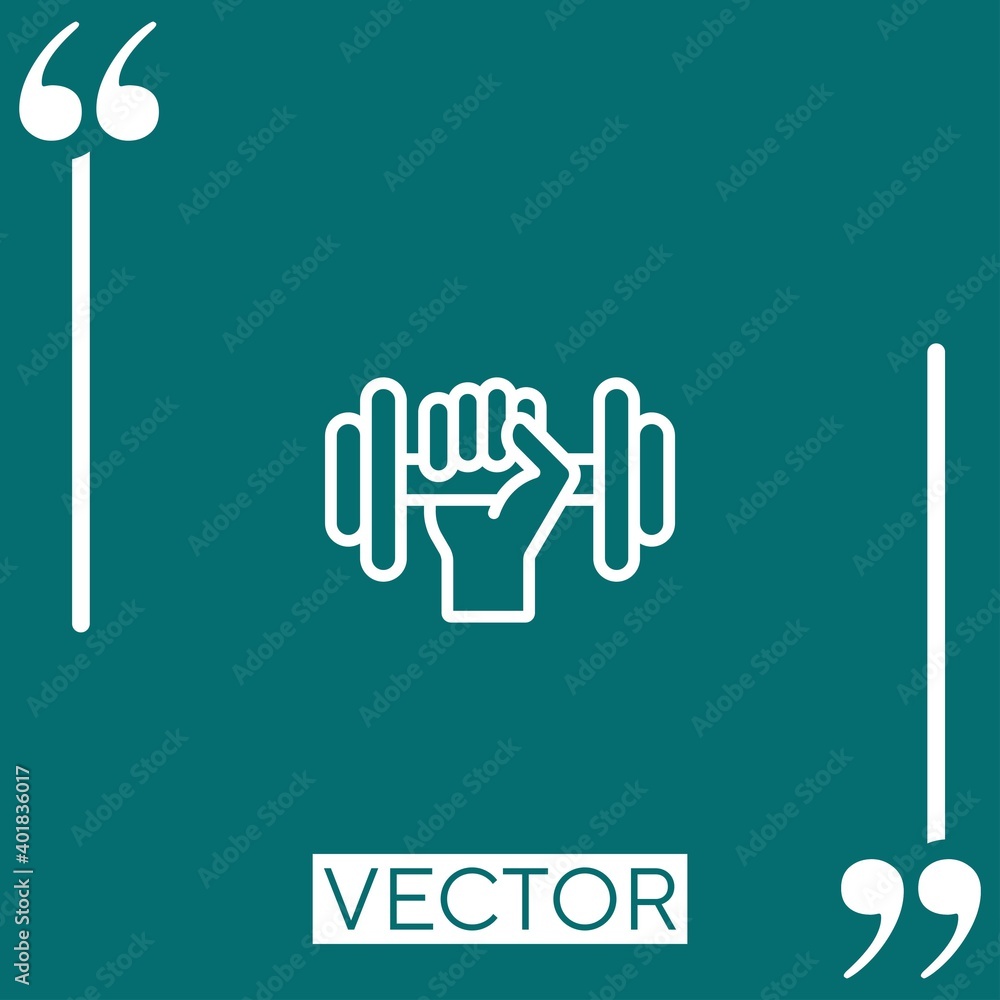 Poster weightlifting vector icon linear icon. editable stroke line