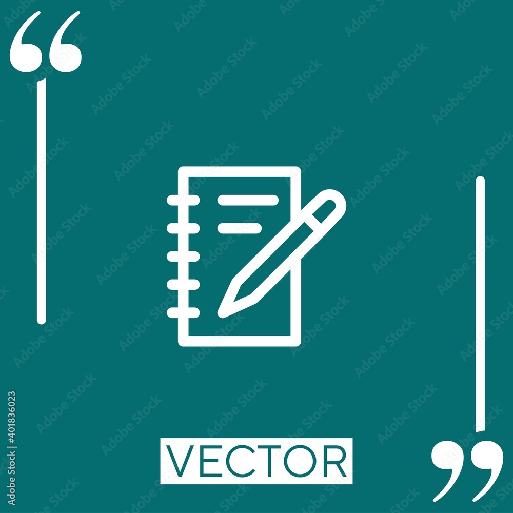 Poster writing vector icon linear icon. editable stroke line