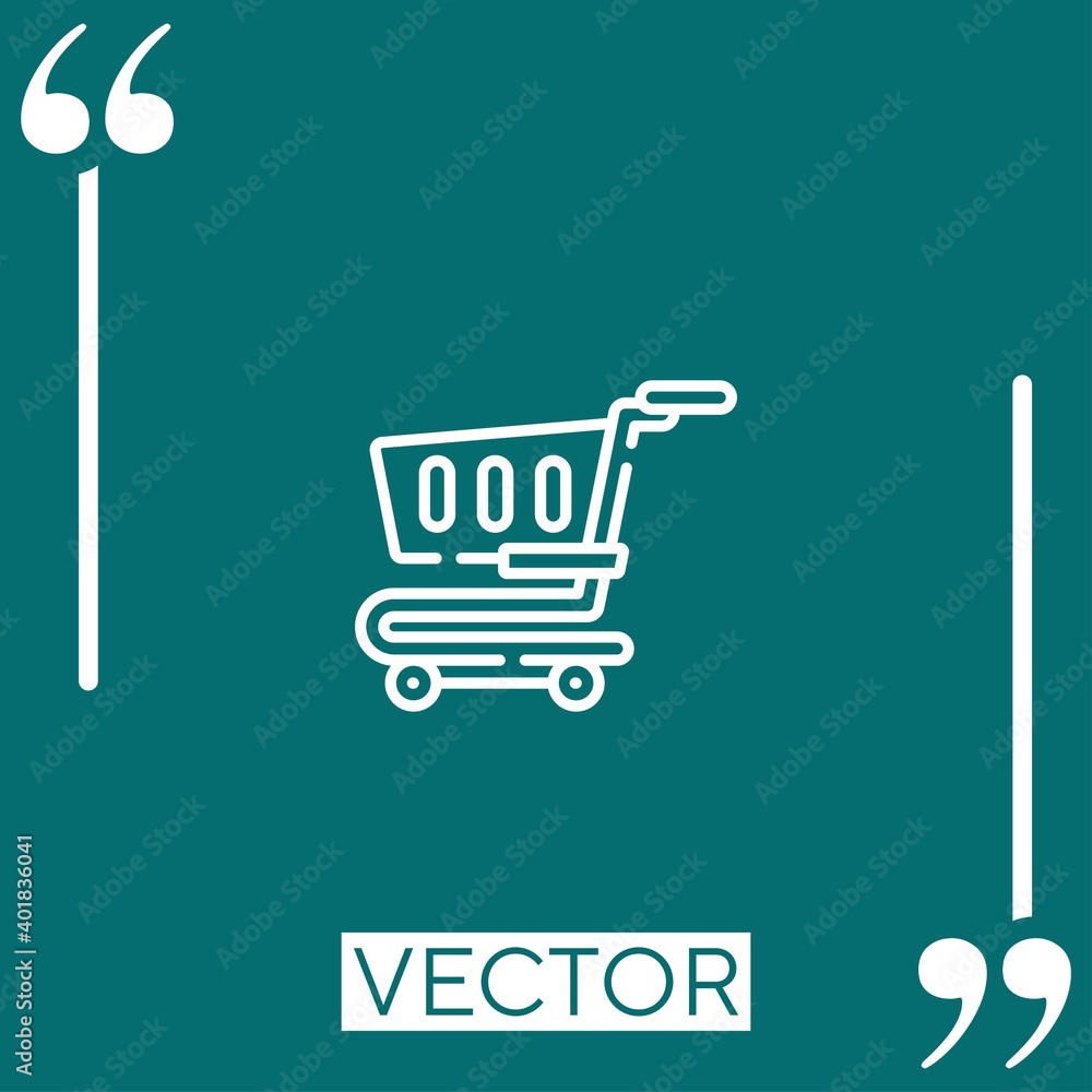 Poster trolley vector icon linear icon. editable stroked line