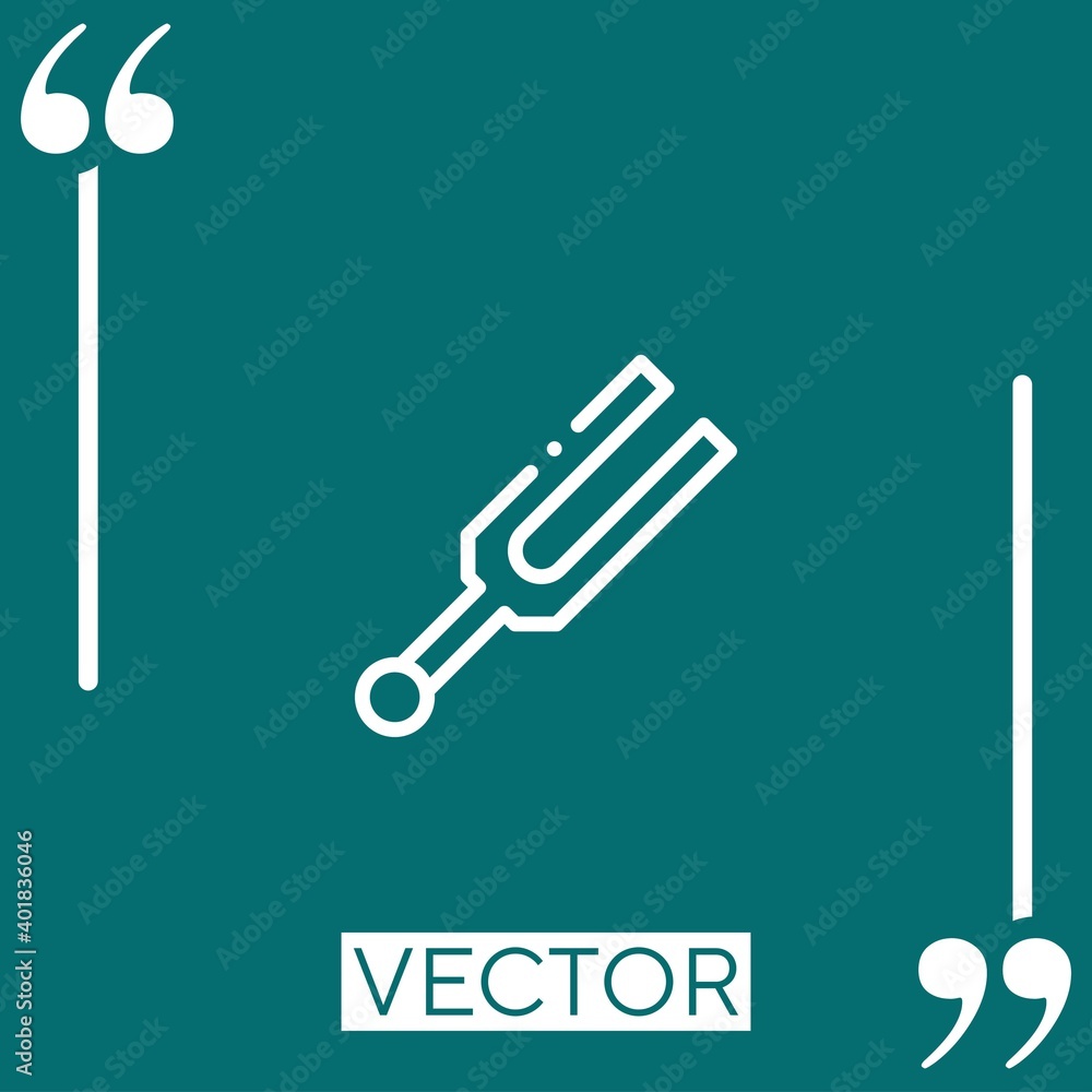 Poster tuning fork vector icon linear icon. editable stroked line