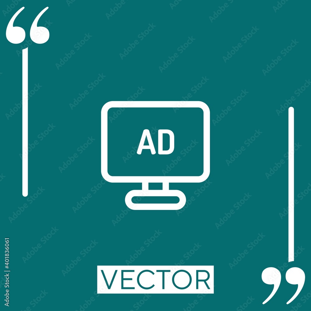 Poster ad vector icon linear icon. editable stroked line