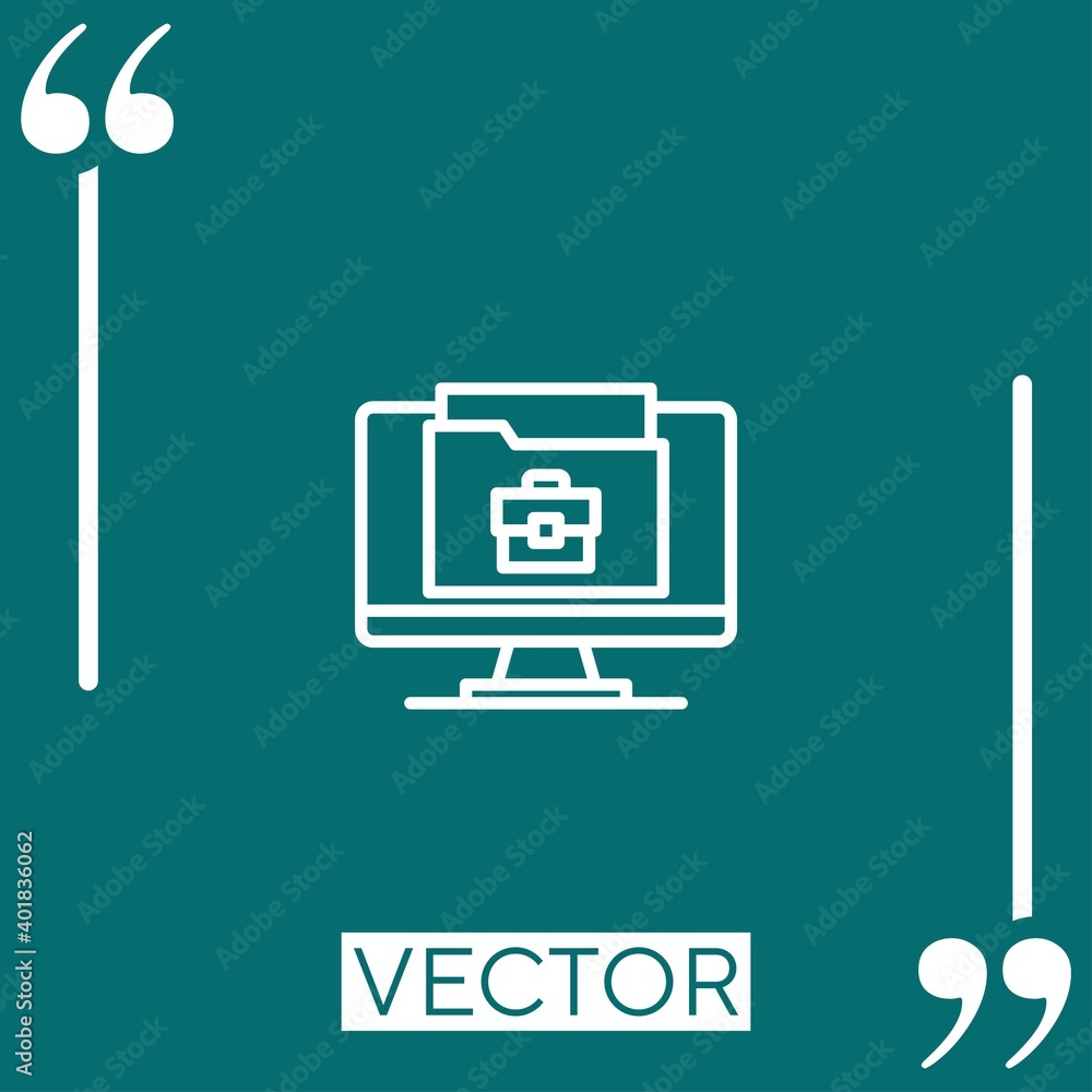 Poster working at home vector icon linear icon. editable stroked line
