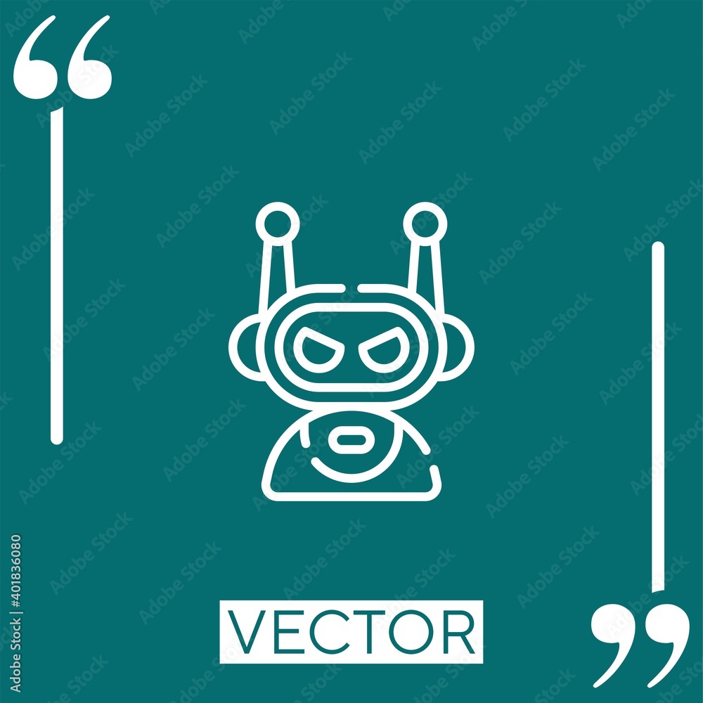 Poster bot vector icon linear icon. editable stroked line