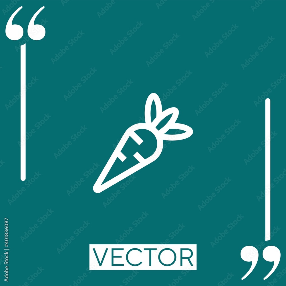 Poster carrot vector icon linear icon. editable stroked line