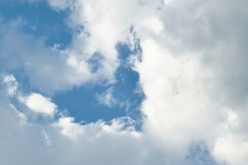 clouds spreading on bright sky in sunny day
