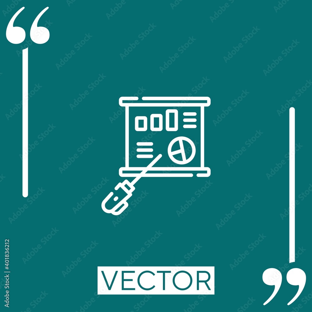 Poster laser pen vector icon linear icon. editable stroked line