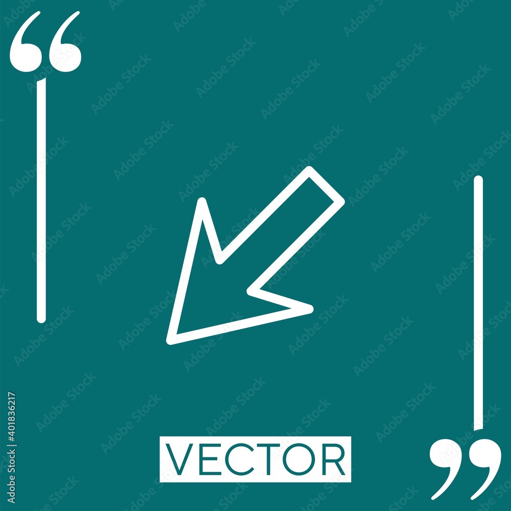 Poster left down vector icon linear icon. editable stroked line