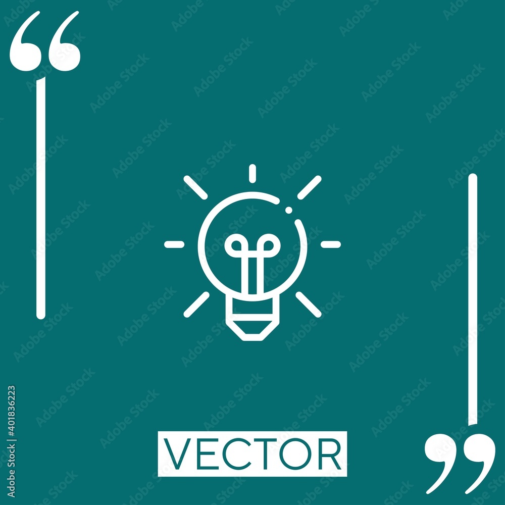 Poster lightbulb vector icon linear icon. editable stroked line