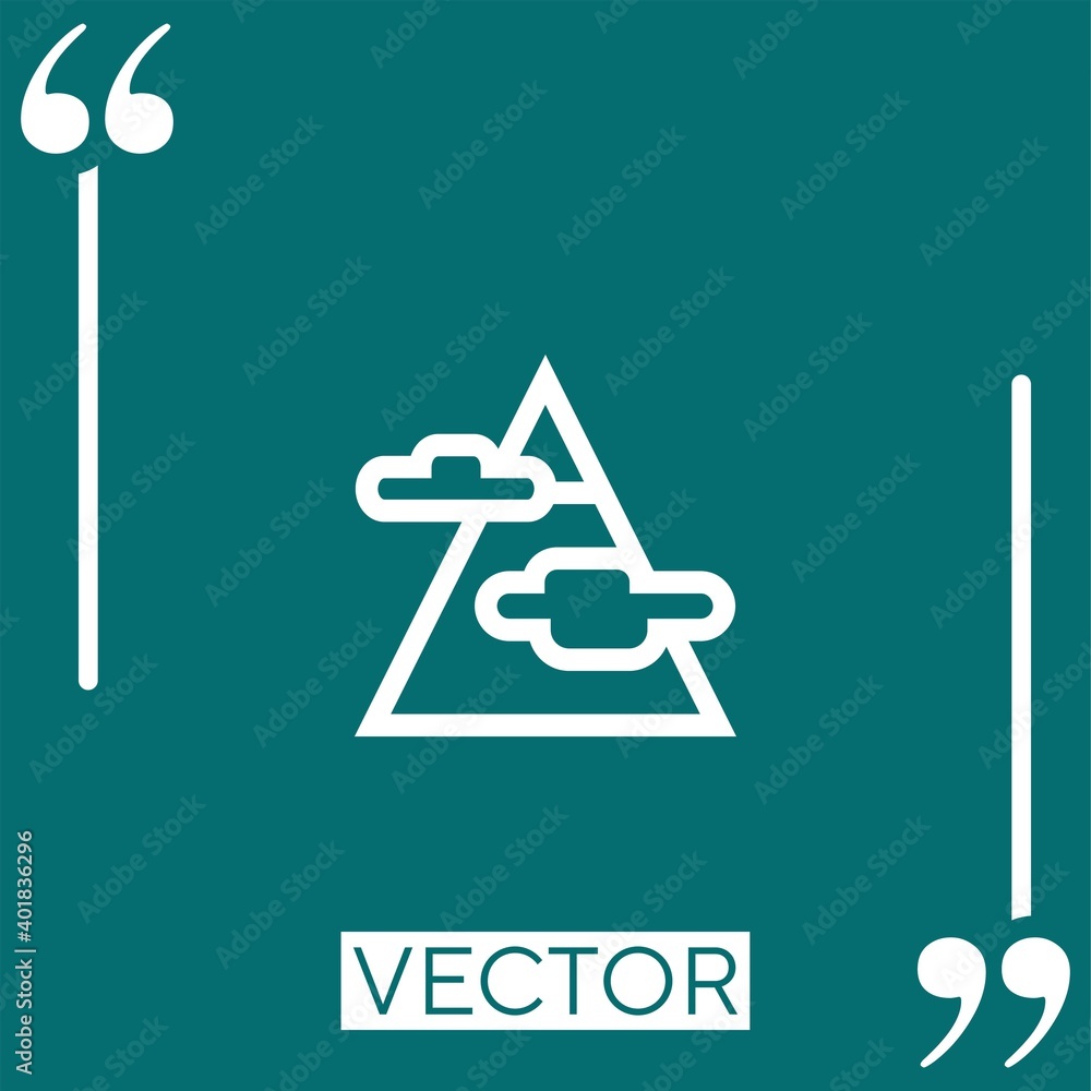 Poster mountain vector icon linear icon. editable stroked line